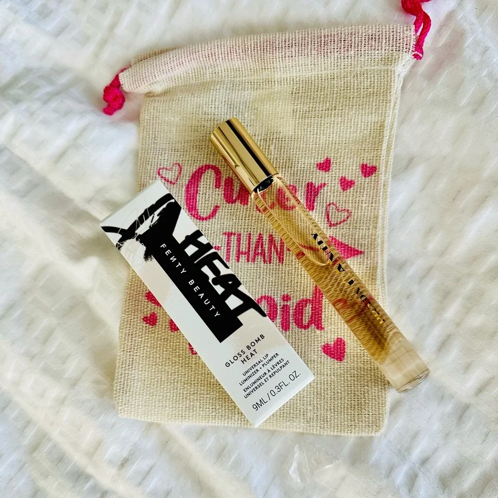 Fenty Beauty Fussy Heat Gloss Bomb Heat Lip Plumbing Luminizer & Prada Candy #6